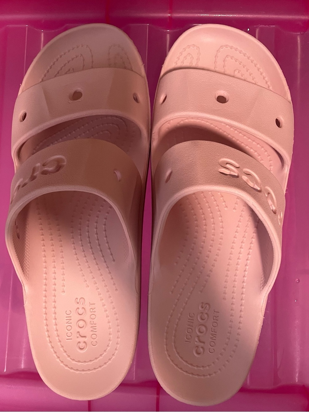 Crocs Women's Light Pink Baya Platform Slide Sandals